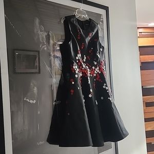 Karen Millen black midi with floral appliques